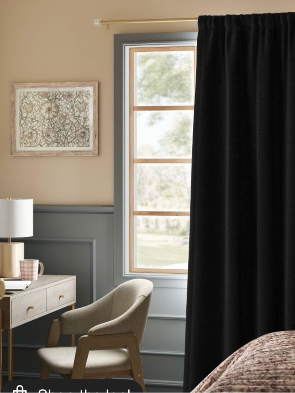 50"x63" Blackout Henna Window Curtain
Panel Black - Threshold- 1 set